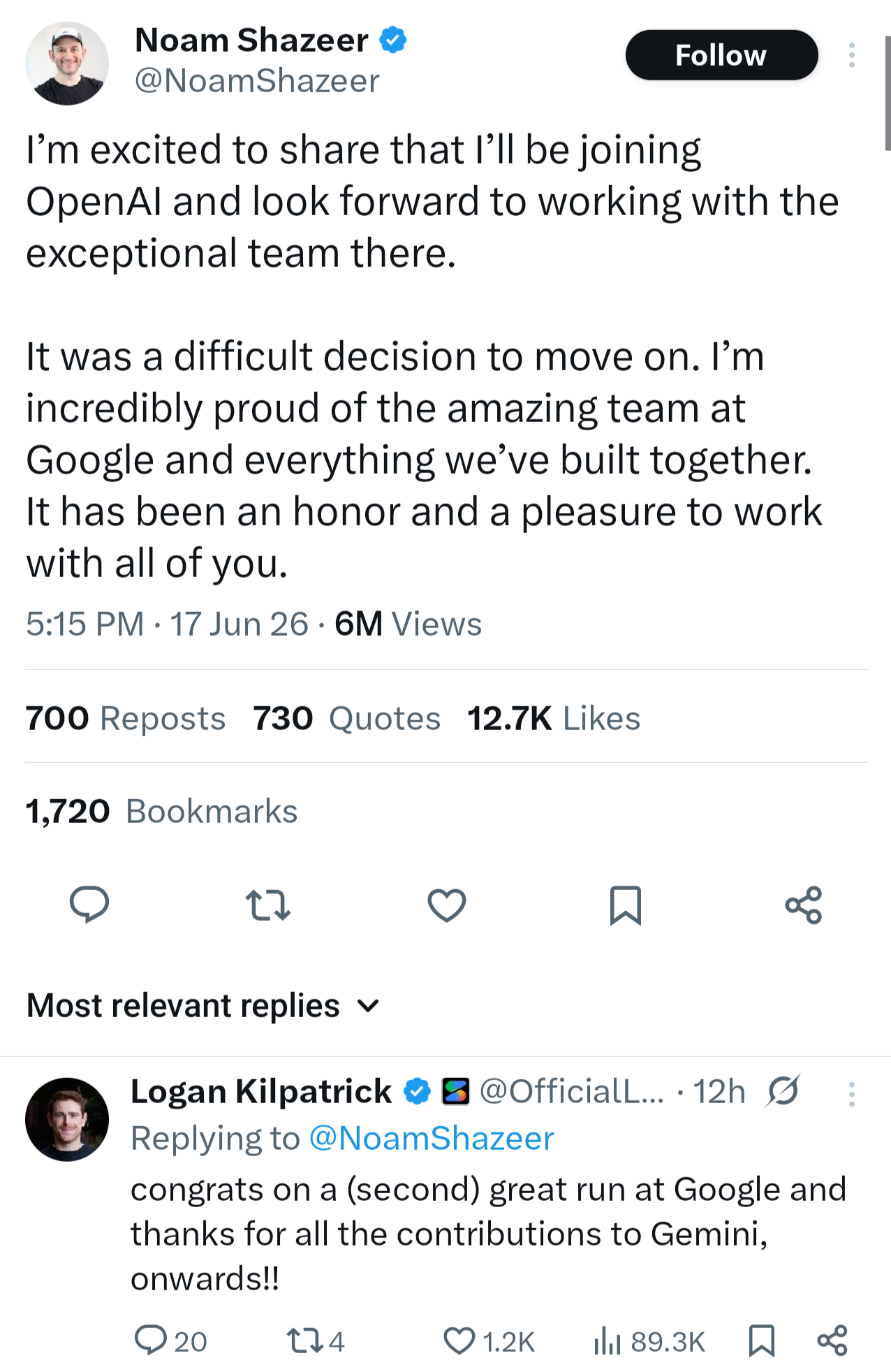 Screenshot of the interaction